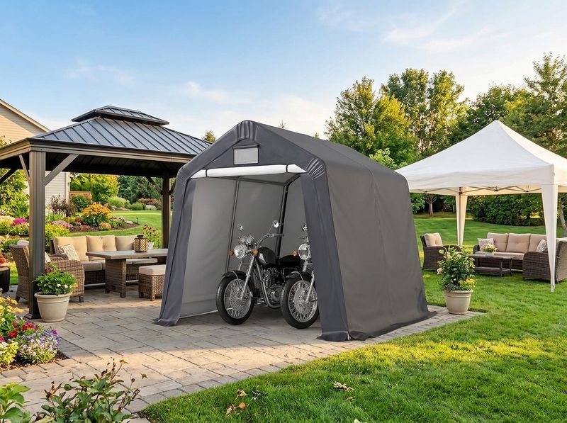 GARTOO 8' x 8' Outdoor Storage Shelter Shed